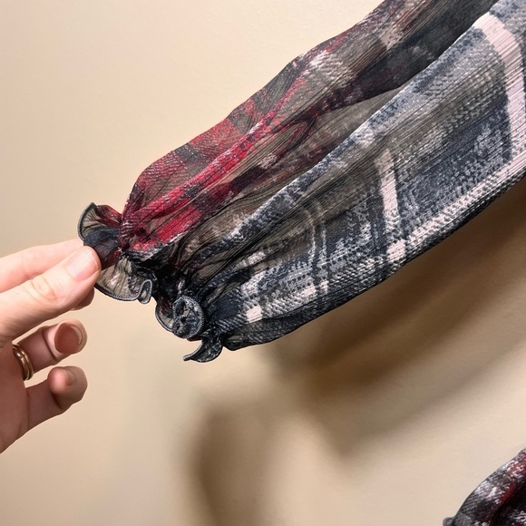 Fashion Bug Sheer Ruffled Blouse Fairy Grunge Y2K Whimsygoth Medium Vintage - Picture 4 of 13